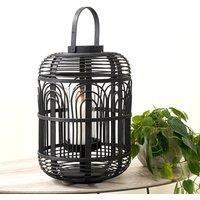 Pacific Black Bamboo And Glass Large Lantern