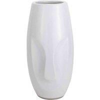 Pacific Visage White Face Design Stoneware Table Vase
