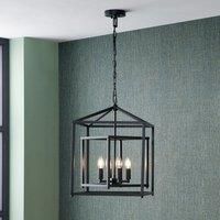 Pacific Lifestyle Anis 4-Light Lantern Chandelier Matte Black 52cm H X 40cm W X 40cm D