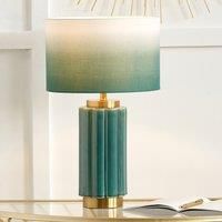 Pacific Lushan Green Scalloped Ceramic Table Lamp, Green