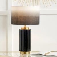 Pacific Lushan Black Scalloped Ceramic Table Lamp, Black
