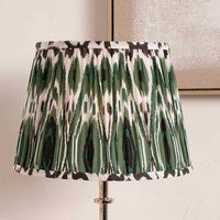 Ruma Green Ikat Patterned Pleated Tapered Shade for Floor Lamps | Size: 16 inches