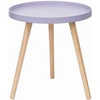 Lavender Round Scandi Wooden End Tables For Living Room Tripod Legs