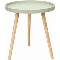 Pacific Lifestyle Round Scandi Wooden End Tables For Living Room | Wooden Hairpin Legs Sofa Table | Tripod Side Tables Bedroom | Minimalist Cocktail Coffee Table (Sage, Round)