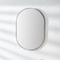 Pacific Lifestyle Oval Stainless Steel Framed Wall Mounted Accent Mirror Brushed Silver 90cm H X 60cm W X 3cm D