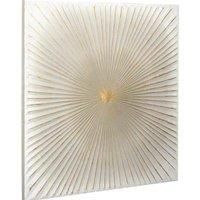 Pacific White And Gold Metal Sunburst Wall Art