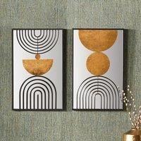 Pacific S 2 Art Deco Style Mirrored And Glass Wall Art