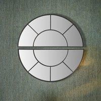 Pacific Black Metal 2 Half Moon Section Wall Mirror