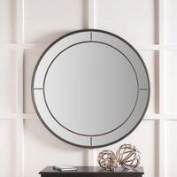 Pacific Antique Bronze Large Metal Round Wall Mirror