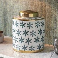 Pacific Lifestyle Thea Jar White;Green;Gold 25cm H X 20cm W X 20cm D