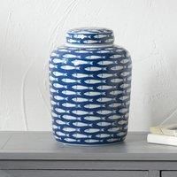 Schoal Fish Ceramic Decorative Ginger Jar