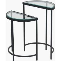 Pacific Lifestyle Marazzi Glass Top Frame Nesting Tables Clear 60cm H X 40cm W X 40cm D