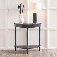 Pacific Lifestyle - Heritage Black Pine Wood Half Moon Console Table