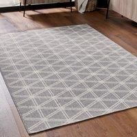 Pacific Lifestyle Grey/White Geometric Rectangular Rug