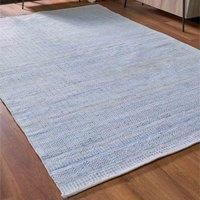 Pacific Lifestyle Aqua Blue and White Inca Rectangular Rug