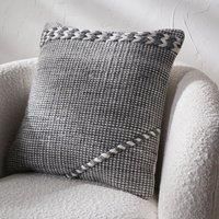 Set of 3 Sage and White Plait Square Scatter Cushions