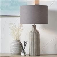Pacific Anika Rattan Bottle Table Lamp - Grey