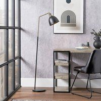 Ruma Black & Gold Task Floor Lamp