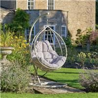 Pacific Blake Pebble Outdoor Hanging Chair, Cream