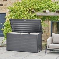 Pacific Lifestyle Rhode Island 160cm W Galvanised Steel Lockable Deck Box with Wheels Grey 91cm H X 160cm W X 79cm D