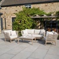 Pacific Lifestyle Moeven Wicker 4 - Person Garden Lounge Set with Cushions Brown 4