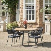 Pacific Bazel Outdoor 4 Seater Dining Set, Black