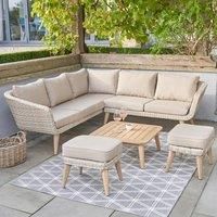Pacific Cabon Outdoor Corner Seating Set, Cream