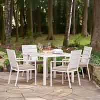 Pacific Aruba Outdoor 4 Seater Dining Set, Cream