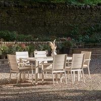 Pacific Aruba Outdoor 6 Seater Dining Set, Cream