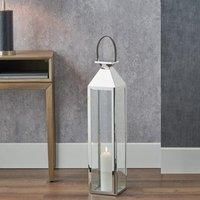 Pacific Lifestyle Metal Lantern Silver 81cm H x 19cm W x 81cm D