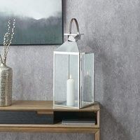 Pacific Lifestyle Metal Lantern Silver 68cm H x 28cm W x 68cm D