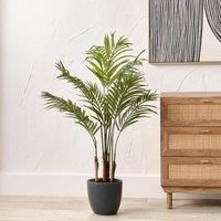 Artificial Areca Palm Plant in Grey Plant Pot