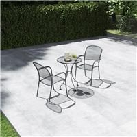 Carlo Bistro Set for 2 Outdoor Table and Chairs Mesh Metal Garden 2 Seater Set