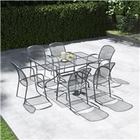 Pacific Carlo Rectangular 6 Seater Dining Set, Grey