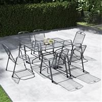 Pacific Savoy Rectangular 6 Seater Dining Set, Grey