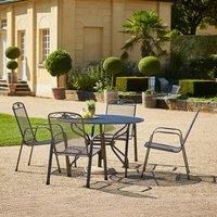 Pacific Elegance Round 4 Seater Dining Set, Grey
