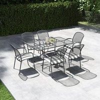 Pacific Carlo Rectangular 6 Seater Dining Set with Cushions, Grey