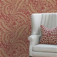 Belgravia Florence Floral Wallpaper Red Grey Natural Green Contemporary Flower