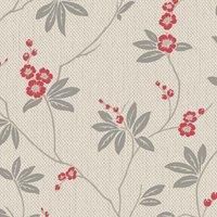 Belgravia Decor Amelie Blossom Beige Red Wallpaper 3022 - Trail Leaf Floral