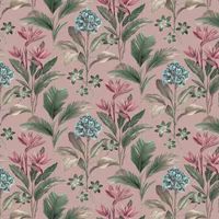 Floral Tropical Palm Leaves Flowers Jungle Feature Belgravia Oliana Wallpaper