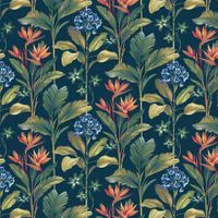 Oliana Floral Wallpaper Navy Belgravia 8487