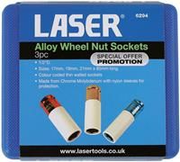 Laser 6294 Alloy Wheel Nut Sockets 1/2"D 3pc