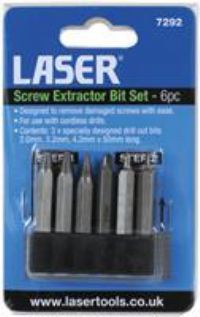 Laser 7292 6 Piece Screw Extractor Bit Set