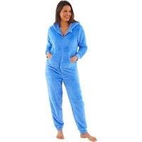 Love to Sleep Women's Fluffy Fleece Onesie in Blue | Size: 20-22