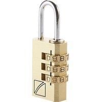TRAVEL BLUE 3-Dial Combination Padlock - Gold, Blue,Yellow,Red