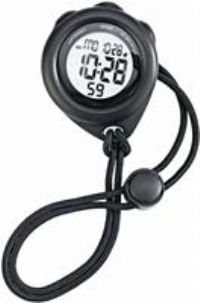 Black Sports Black Fabric Strap Date/Day LCD Digital Stopwatch - Grey