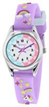 Tikkers Girls Analogue Classic Quartz Watch with Textile Strap TK0145