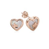 Radley Rose Gold And Pink Mop Heart Stud Earrings RYJ1066