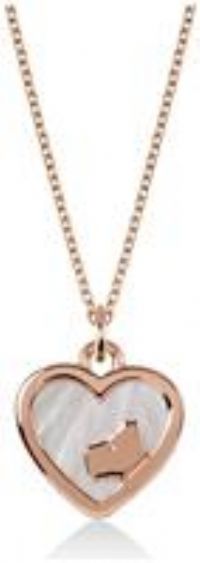 Radley Radley 18K Rose Gold Plated Sterling Silver And Mother Of Pearl Heart Dog Pendant Ladies Necklace