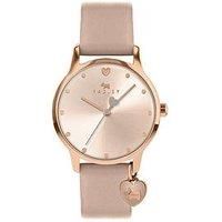 Heart Dial Ladies Cobweb Leather Strap Heart Charm Watch RY2916A